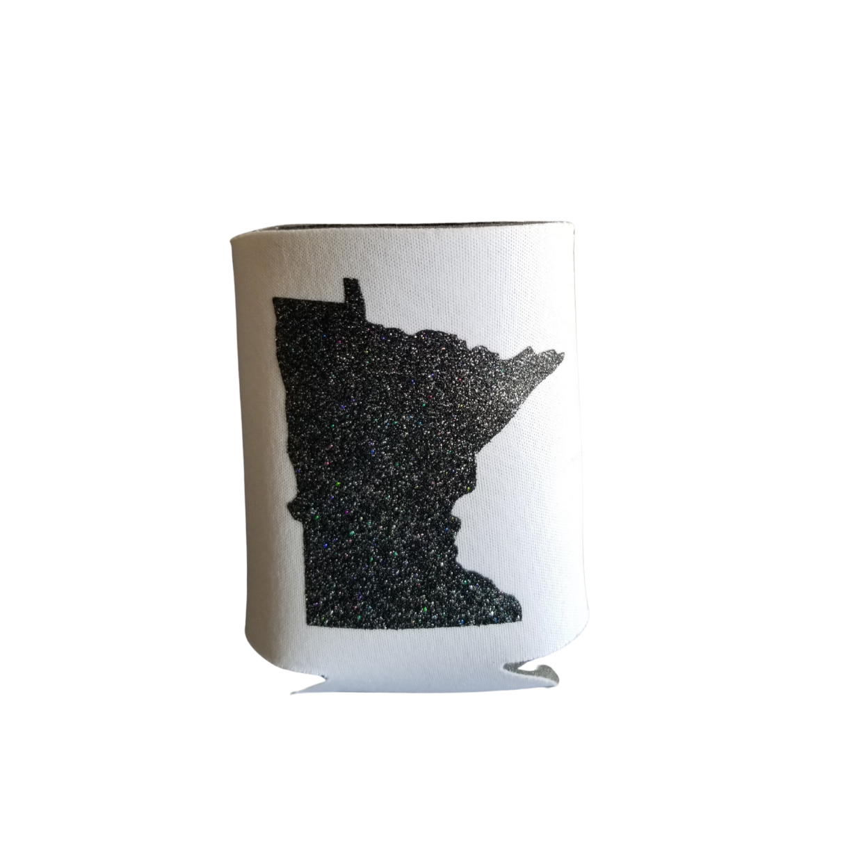 Custom Koozies – Minnesota State Custom Koozie with black-silver glitter
