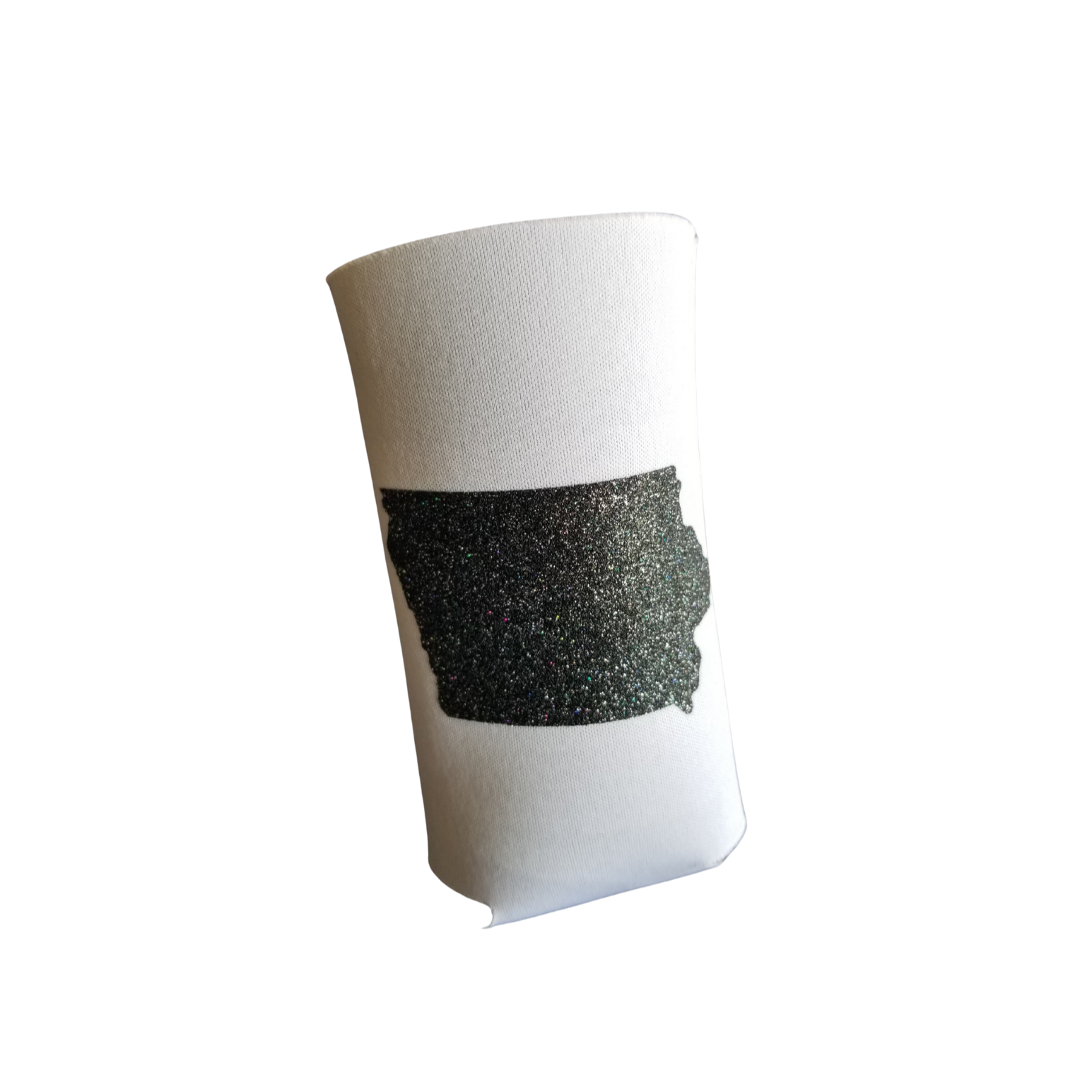 Custom Koozies – Iowa State Custom Koozie with black-silver glitter