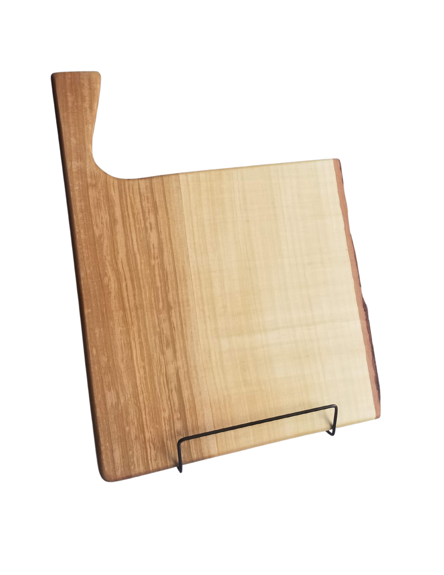 Silver Maple Live Edge Charcuterie Board – 10" x 10" with Handle