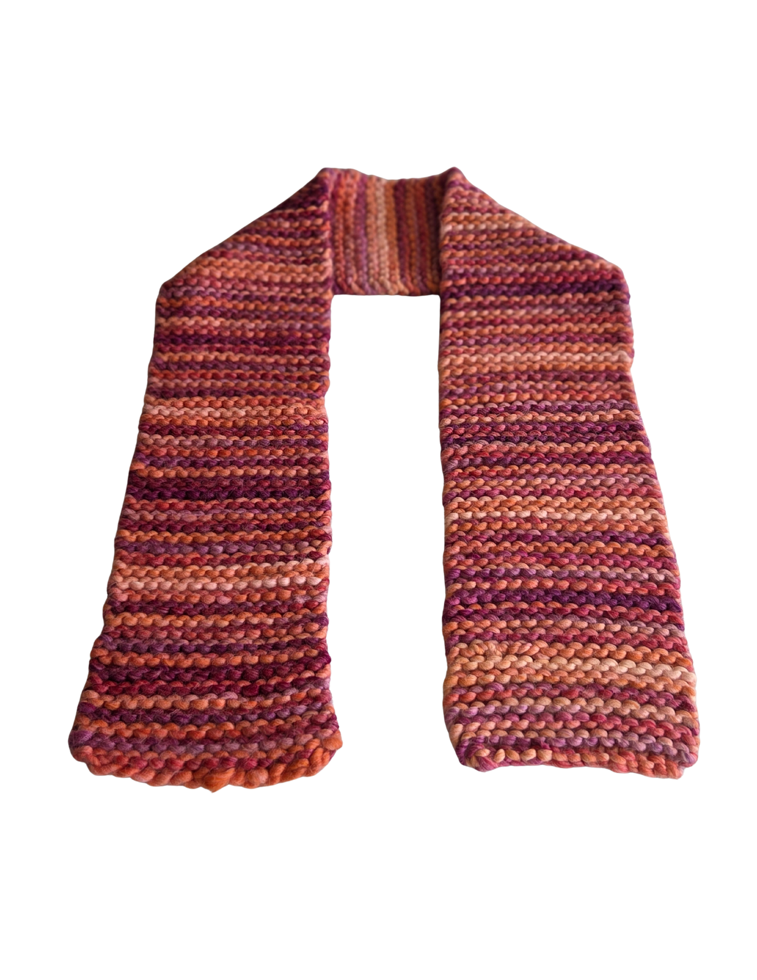Handcrafted Knitted Scarf – Pink- Orange Blend