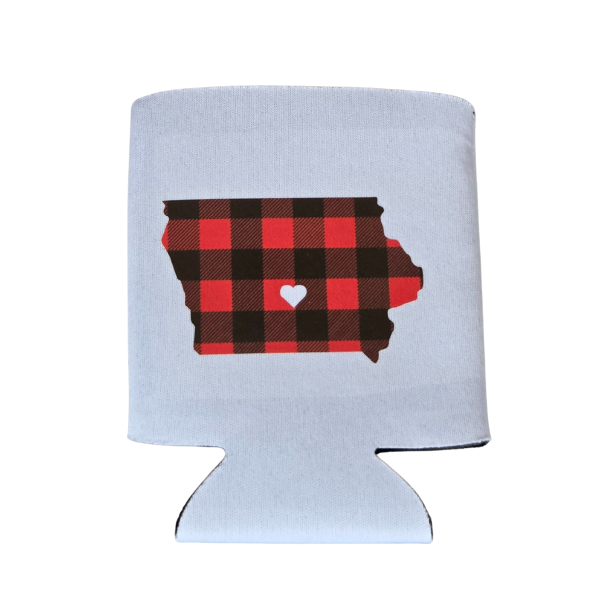 Custom Koozies – Iowa State Custom Koozie with red/black & white/black plaid