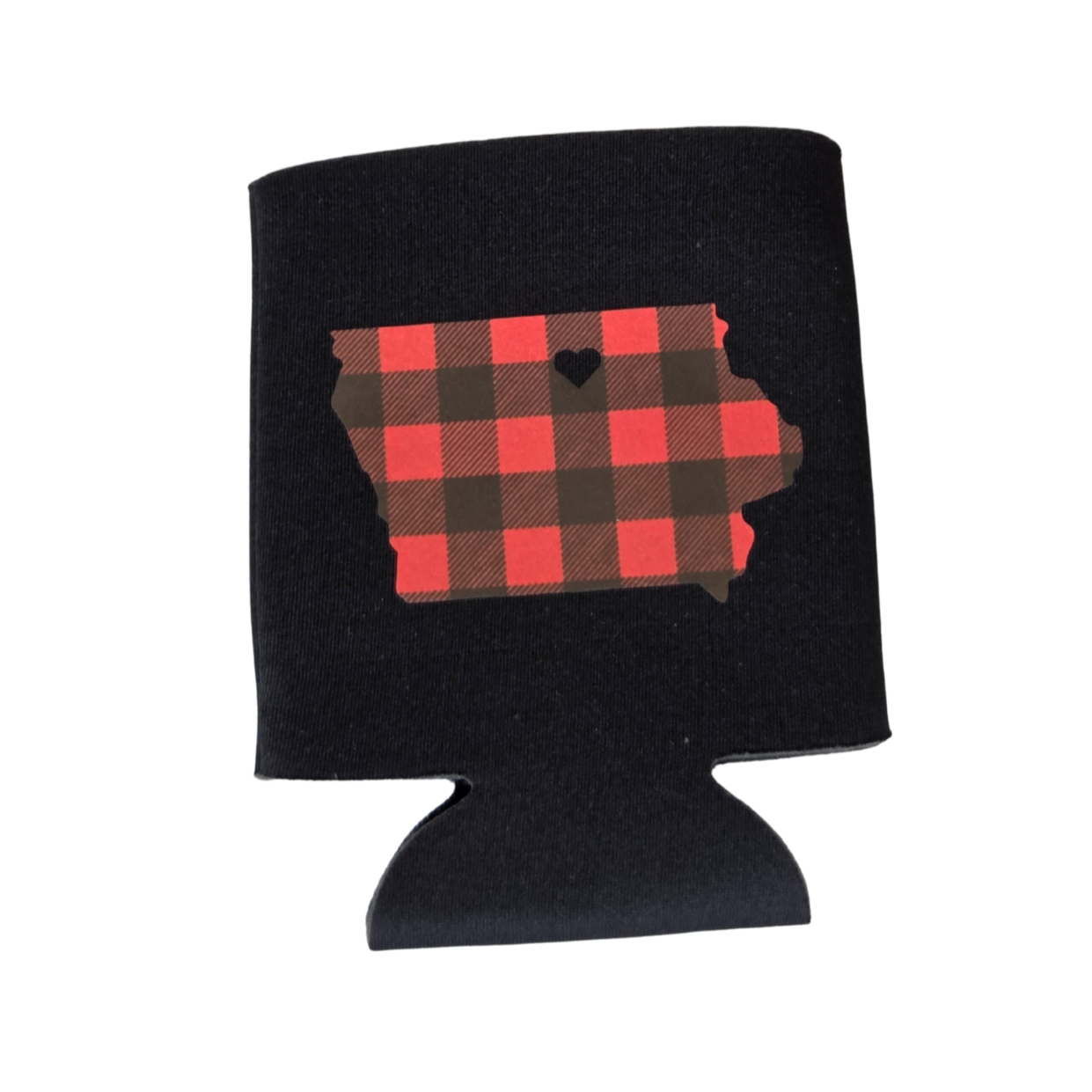 Custom Koozies – Iowa State Custom Koozie with red/black & white/black plaid
